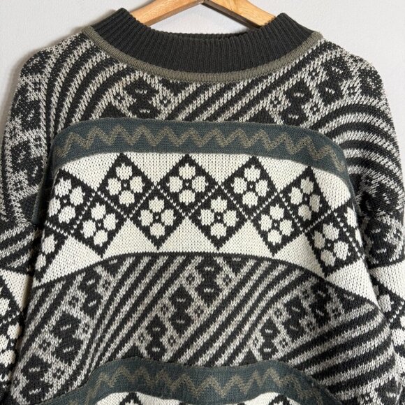 Vintage Geometric Eclectic Grandpa Sweater Pullover Men's Large 90s Retro Comfy - Picture 5 of 12